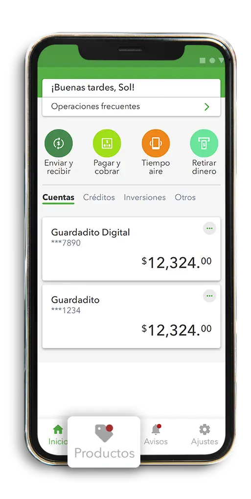 Inicia sesión en la App o en la banca electrónica de Banco Azteca y selecciona la opción "Producto".