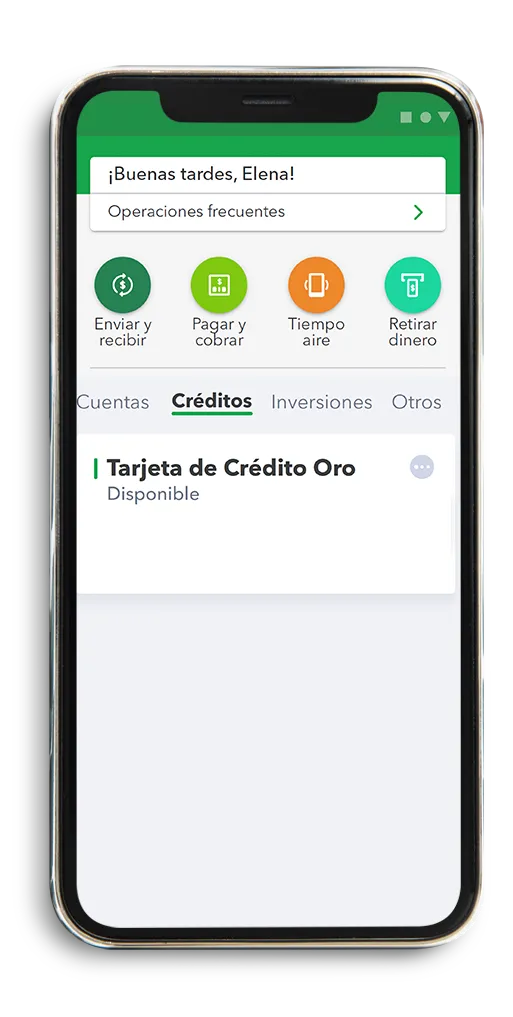 1. Entra a la sección de tu Tarjeta de Crédito Oro